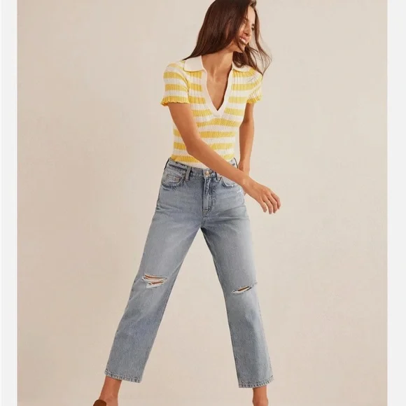 Boden Blue Relaxed Jeans with Natural Fading - Picture 1 of 7